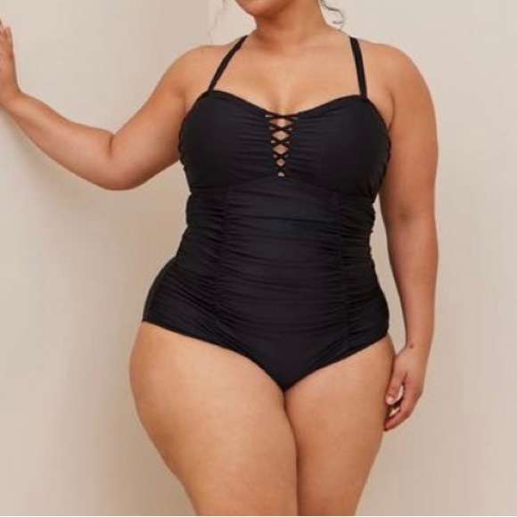 New! Torrid sz 4 Sexy Lattice SwimSuit 4X 3X Swim - Picture 3 of 15